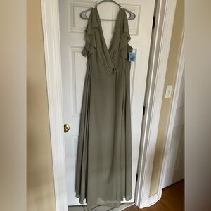David’s Bridal Dress with Flutter Sleeve Full Skirt